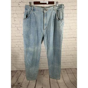 VTG Cafe Light Wash Pleated Front High Rise Blue Jeans Women’s Size 20 (34 x 29)